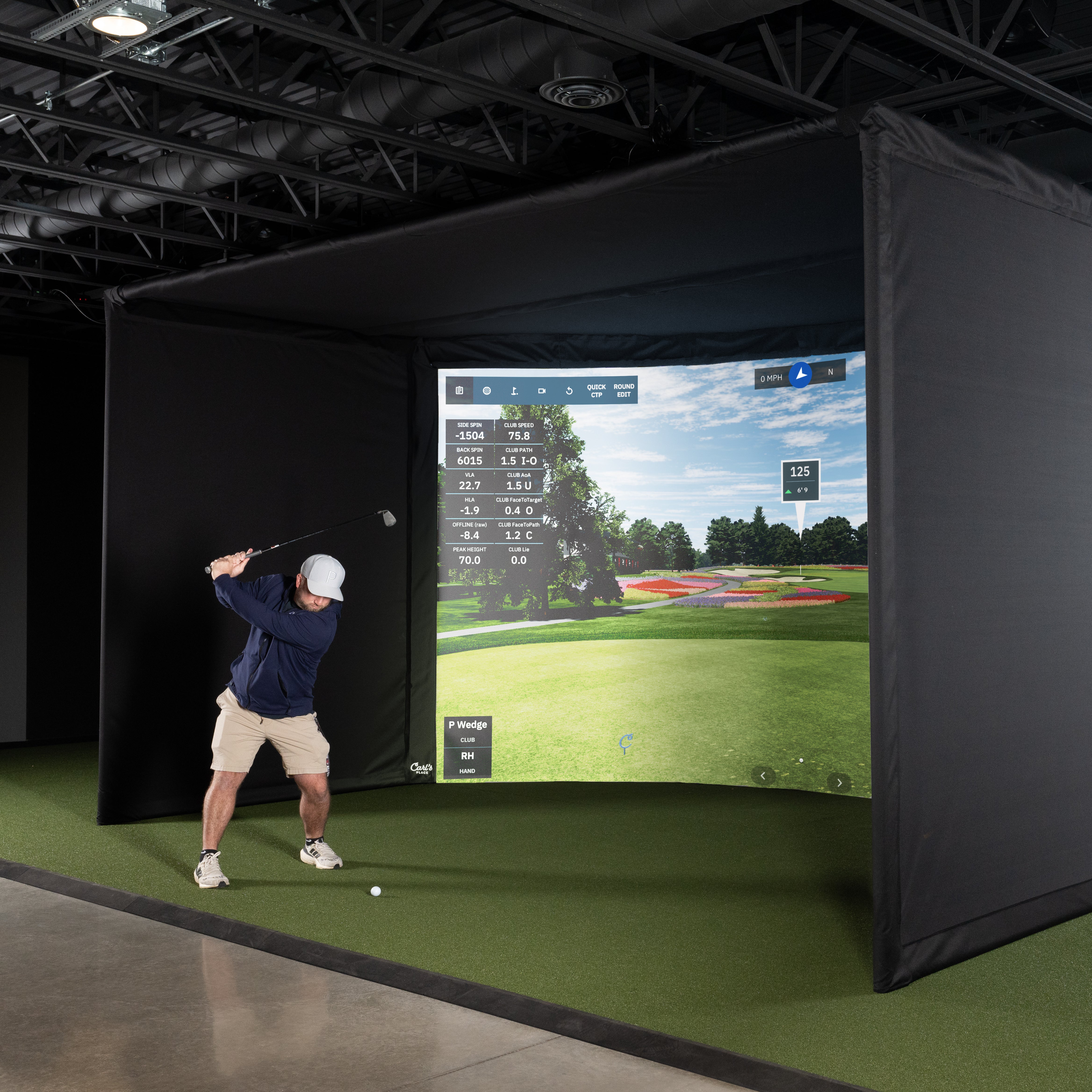 Curved Golf Simulator Enclosure