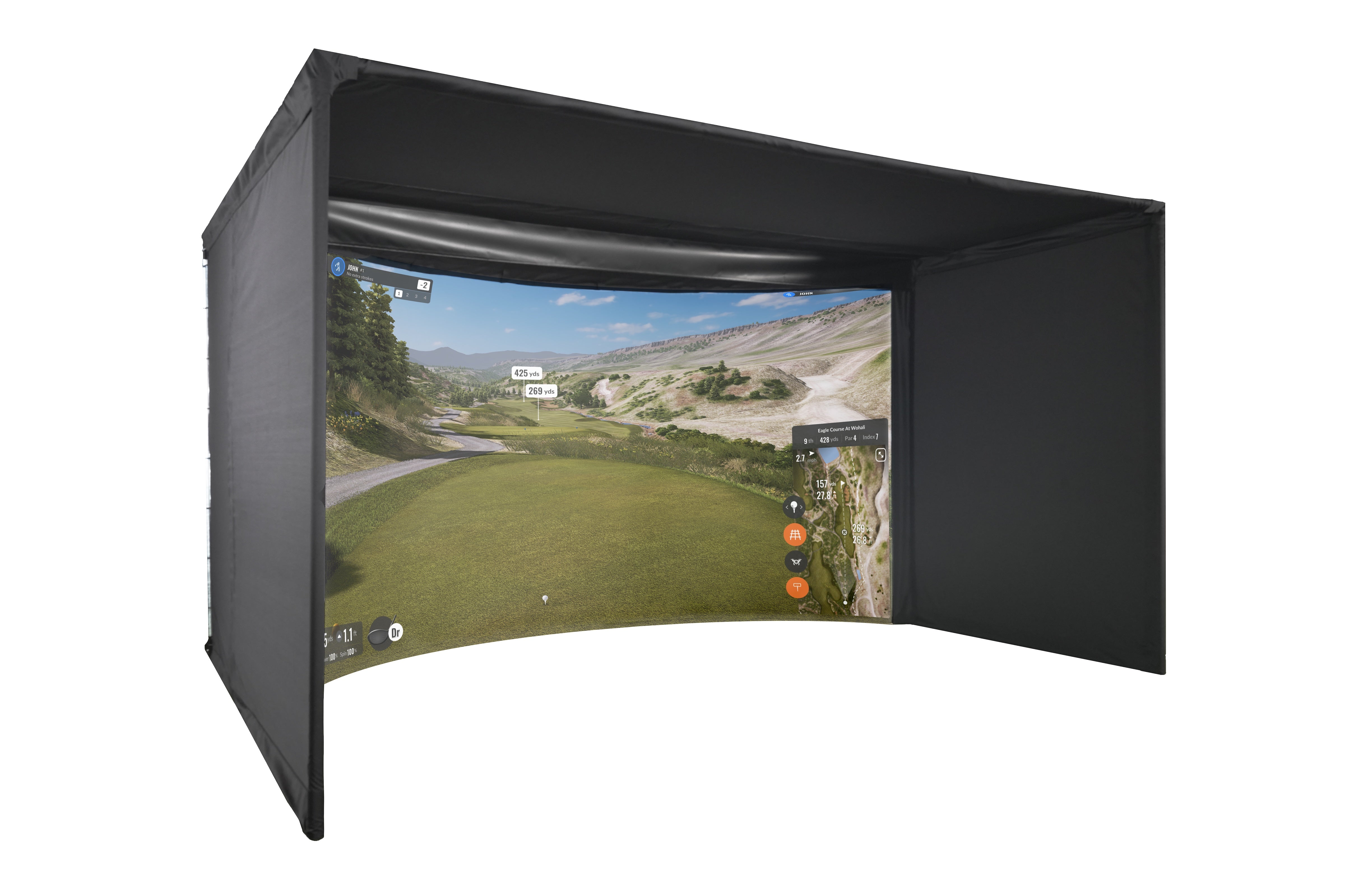 Curved Golf Simulator Enclosure
