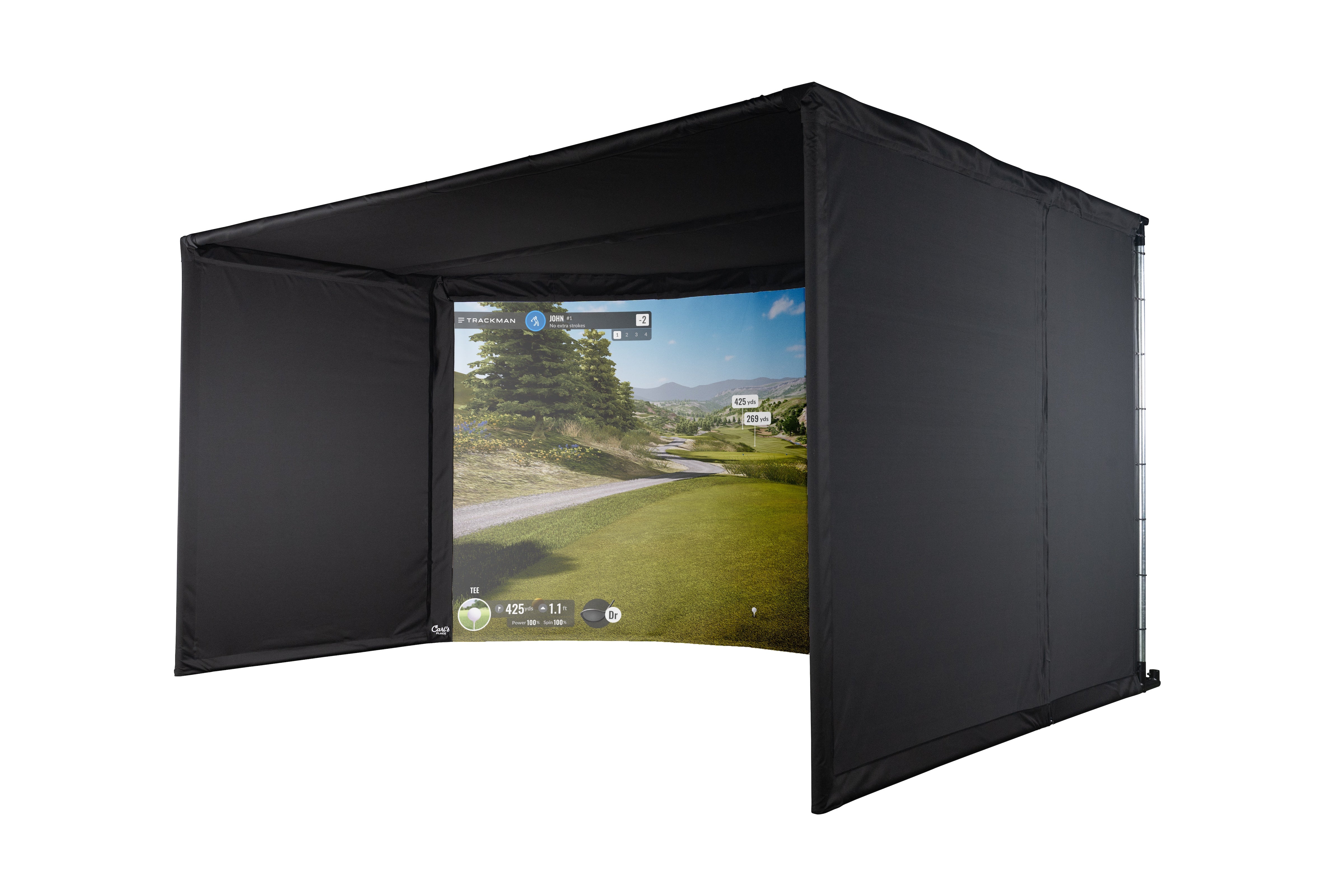 Curved Golf Simulator Enclosure